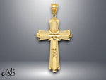 Load image into Gallery viewer, 14K Yellow Gold Diamond-cut Cross Pendant with Necklace Chain Options
