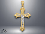 Load image into Gallery viewer, 14K Two-tone Gold Florentine Crucifix with Necklace Chain Options
