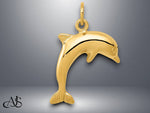 Load image into Gallery viewer, 14K Yellow Gold Dolphin Charm with Necklace Chain Options
