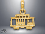 Load image into Gallery viewer, 14K Yellow Gold Solid Polished 3-D Trolley Car Pendant with Necklace Chain Options
