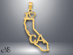 Load image into Gallery viewer, 14K Yellow Gold Solid California State Pendant with Necklace Chain Options

