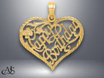 Load image into Gallery viewer, 14K Yellow Gold Solid HAPPY BIRTHDAY Heart Charm with Necklace Chain Options
