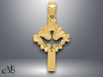 Load image into Gallery viewer, 14K Yellow Gold Dove Cross Charm with Necklace Chain Options
