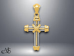 Load image into Gallery viewer, 14K Two-tone Gold Cross Pendant with Necklace Chain Options
