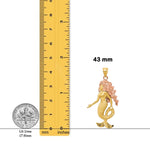 Load image into Gallery viewer, 14K Two-Tone Gold Mermaid Charm with Necklace Chain Options
