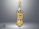 Load image into Gallery viewer, 14K Two-Tone Gold 3D Mezuzah Pendant with Necklace Chain Options
