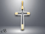 Load image into Gallery viewer, 14K Two-tone Gold Fancy Cross Pendant with Necklace Chain Options
