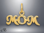 Load image into Gallery viewer, 14K Yellow Gold MOM Charm with Necklace Chain Options
