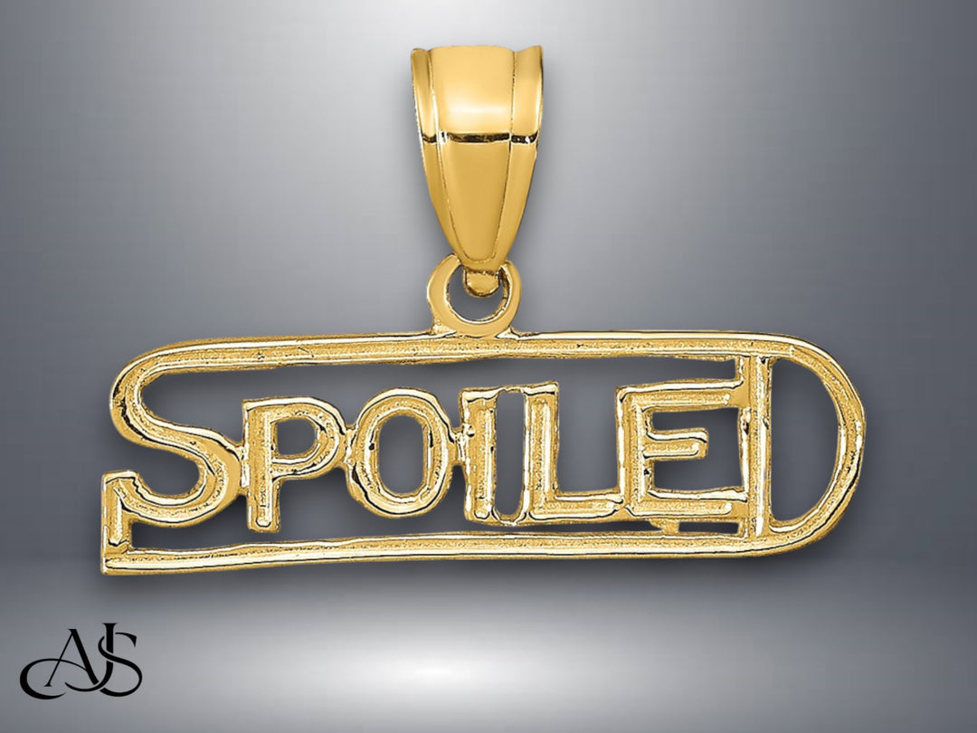 14K Yellow Gold SPOILED Pendant with Necklace Chain Options