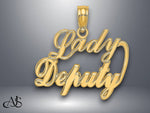 Load image into Gallery viewer, 14K Yellow Gold LADY DEPUTY Charm with Necklace Chain Options
