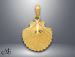 Load image into Gallery viewer, 14K Yellow Gold Scallop Shell Pendant with Necklace Chain Options
