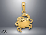 Load image into Gallery viewer, 14K Yellow Gold Solid Crab Pendant with Necklace Chain Options
