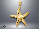 Load image into Gallery viewer, 14K Yellow Gold Diamond-cut Starfish Pendant with Necklace Chain Options
