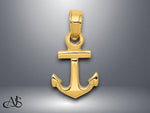 Load image into Gallery viewer, 14K Yellow Gold or White Gold Mini Anchor Pendant with Necklace Chain Options
