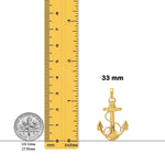 Load image into Gallery viewer, 14K Yellow Gold or White Gold Anchor w/Rope Pendant with Necklace Chain Options
