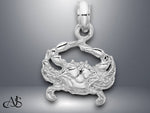 Load image into Gallery viewer, 14K Yellow Gold or White Gold Crab Pendant with Necklace Chain Options
