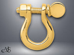 Load image into Gallery viewer, 14K Yellow Gold 3D Large Shackle Link Pendant with Necklace Chain Options
