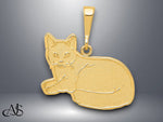 Load image into Gallery viewer, 14K Yellow Gold Russian Blue Cat Pendant with Necklace Chain Options
