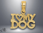 Load image into Gallery viewer, 14K Yellow Gold I HEART MY DOG Charm with Necklace Chain Options
