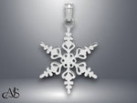Load image into Gallery viewer, 14K Yellow Gold or White Gold Polished Snowflake Charm with Necklace Chain Options
