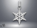Load image into Gallery viewer, 14K Yellow Gold or White Gold Small Snowflake Pendant with Necklace Chain Options
