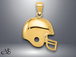 Load image into Gallery viewer, 14K Yellow Gold Football Helmet Pendant with Necklace Chain Options
