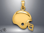 Load image into Gallery viewer, 14K Yellow Gold or White Gold Football Helmet Pendant with Necklace Chain Options
