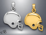 Load image into Gallery viewer, 14K Yellow Gold or White Gold Football Helmet Pendant with Necklace Chain Options
