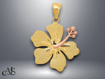 Load image into Gallery viewer, 14K Two-tone Yellow/Rose Hibiscus Charm with Necklace Chain Options
