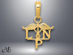 Load image into Gallery viewer, 14K Yellow Gold LPN Symbol Pendant with Necklace Chain Options
