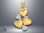 Load image into Gallery viewer, 14K Yellow Gold and White Rhodium Polished Hearts Pendant with Necklace Chain Options
