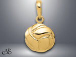 Load image into Gallery viewer, 14K Yellow Gold Solid Polished Open Back Volleyball Charm with Necklace Chain Options
