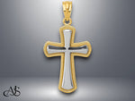 Load image into Gallery viewer, 14K Yellow Gold Rhodium Polished Cross Pendant with Necklace Chain Options
