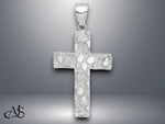 Load image into Gallery viewer, 14K Yellow Gold or White Gold Polished/Textured Nugget Style Cross Pendant with Necklace Chain Options
