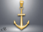 Load image into Gallery viewer, 14K Yellow Gold or White Gold Polished Anchor Pendant with Necklace Chain Options
