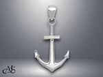 Load image into Gallery viewer, 14K Yellow Gold or White Gold Polished Anchor Pendant with Necklace Chain Options
