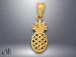 Load image into Gallery viewer, 14K Yellow Gold Polished 3D Pineapple Pendant with Necklace Chain Options
