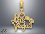 Load image into Gallery viewer, 14K Yellow Gold I HEART LAS VEGAS  with Dice Engraved Charm with Necklace Chain Options
