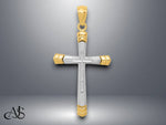 Load image into Gallery viewer, 14K Two-tone Gold Polished D/C Cross Pendant with Necklace Chain Options
