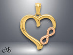 Load image into Gallery viewer, 14K Two-tone Gold Polished Infinity Heart Pendant with Necklace Chain Options
