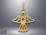Load image into Gallery viewer, 14K Yellow Gold Polished Small Angel w/Heart Pendant with Necklace Chain Options
