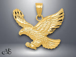 Load image into Gallery viewer, 14K Yellow Gold Diamond-cut Eagle Pendant with Necklace Chain Options
