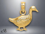 Load image into Gallery viewer, 14K Yellow Gold Goose Charm with Necklace Chain Options
