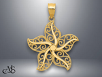 Load image into Gallery viewer, 14K Yellow Gold Polished Filigree Starfish Pendant with Necklace Chain Options

