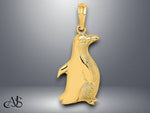 Load image into Gallery viewer, 14K Yellow Gold 2-D Polished and Engraved Penguin Charm with Necklace Chain Options
