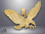 Load image into Gallery viewer, 14K Yellow Gold Eagle w/Beak Touching Claws Charm with Necklace Chain Options
