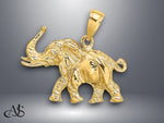 Load image into Gallery viewer, 14K Yellow Gold 3-D Elephant Profile w/ Tusk Charm with Necklace Chain Options
