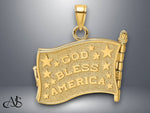 Load image into Gallery viewer, 14K Yellow Gold w/ Enamel 3-D Pledge Of Allegiance Flag Book Charm with Necklace Chain Options
