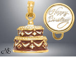 Load image into Gallery viewer, 14K Yellow Gold 3-D Enameled Cake Charm with Necklace Chain Options
