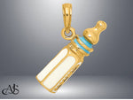 Load image into Gallery viewer, 14K Yellow Gold 3-D w/ Enamel Baby Bottle Charm with Necklace Chain Options
